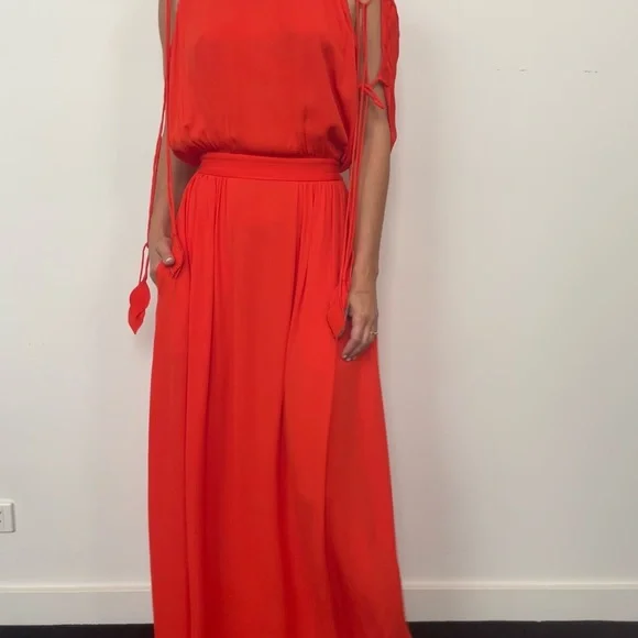 Tory Burch red maxi dress Evalene Dress - Picture 3 of 11